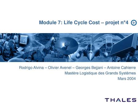 Module 7: Life Cycle Cost – projet n°4