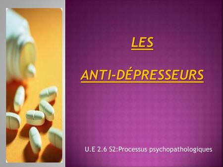 U.E 2.6 S2:Processus psychopathologiques