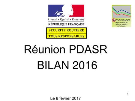 Réunion PDASR BILAN 2016 Le 8 février 2017.