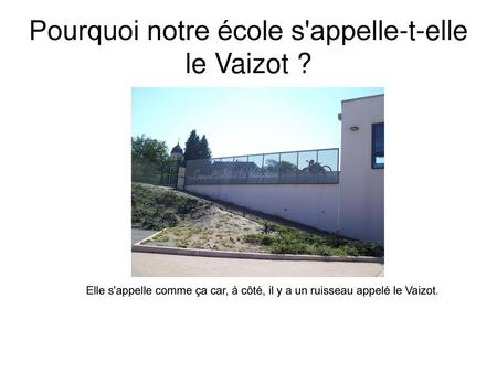 Pourquoi notre école s'appelle-t-elle le Vaizot ?