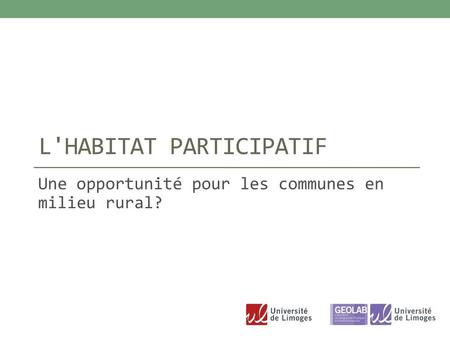 L'habitat participatif