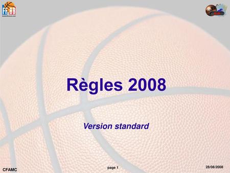 Règles 2008 Version standard.