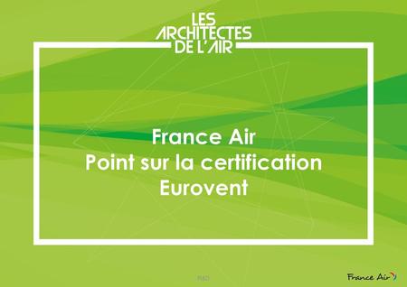 France Air Point sur la certification Eurovent