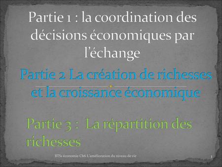 Partie 1 : la coordination des décisions économiques par l’échange