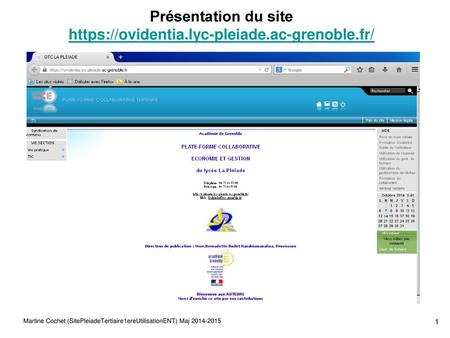 Présentation du site https://ovidentia.lyc-pleiade.ac-grenoble.fr/