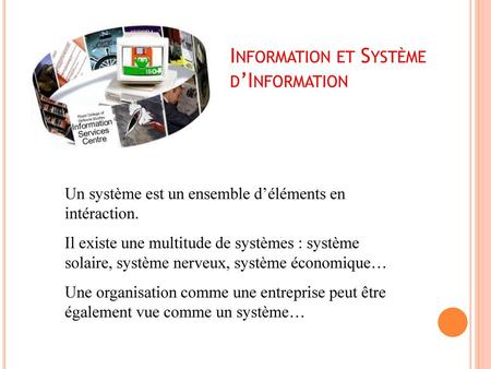 Information et Système d’Information