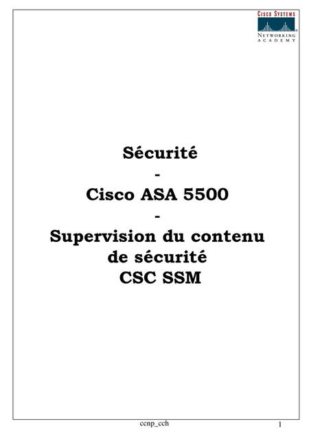 Sécurité - Cisco ASA Supervision du contenu