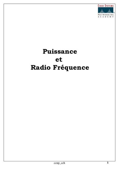 Puissance et Radio Fréquence
