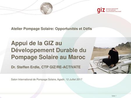 Appui de la GIZ au Développement Durable du Pompage Solaire au Maroc