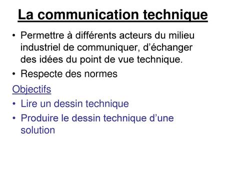 La communication technique