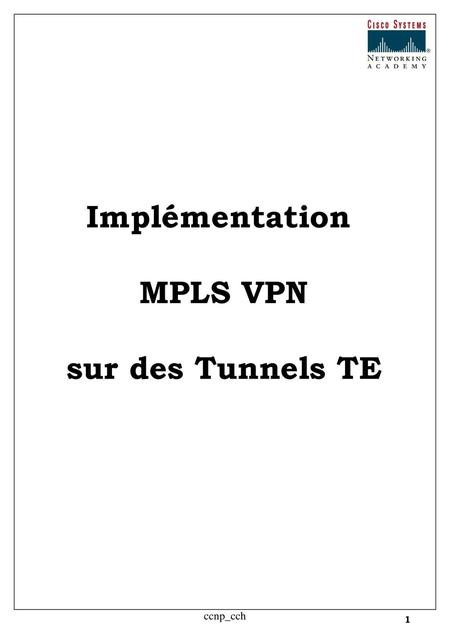 Implémentation MPLS VPN
