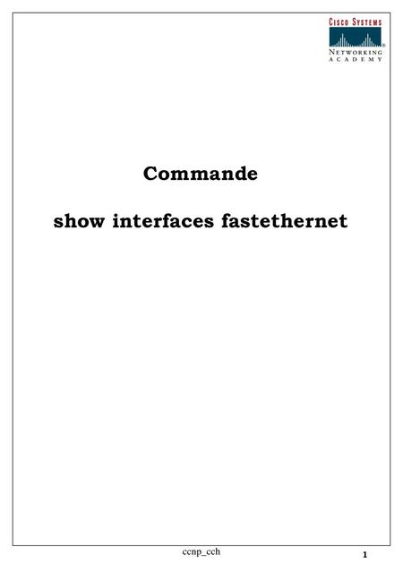 show interfaces fastethernet