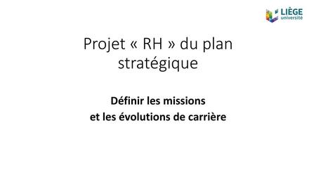 Projet « RH » du plan stratégique