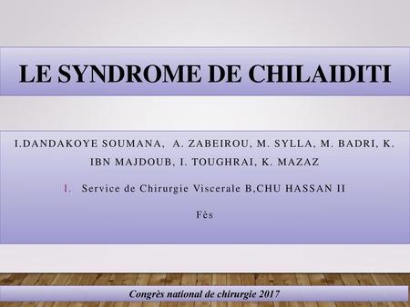 Le Syndrome de Chilaiditi