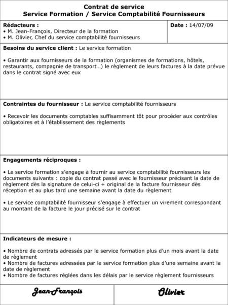Service Formation / Service Comptabilité Fournisseurs