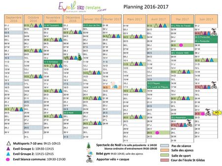 Planning Multisports 7-10 ans: 9h15-10h15