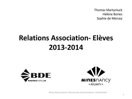 Relations Association- Elèves