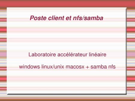 Poste client et nfs/samba