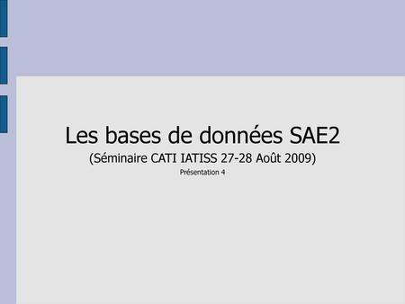 Les bases de données SAE2
