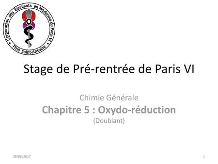 Stage de Pré-rentrée de Paris VI