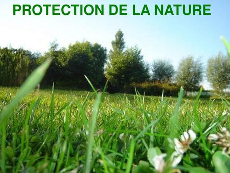 PROTECTION DE LA NATURE