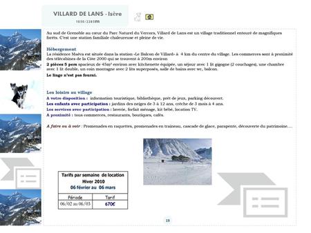 VILLARD DE LANS - Isère 1050/2285m 1 Hébergement