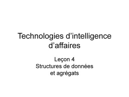 Technologies d’intelligence d’affaires