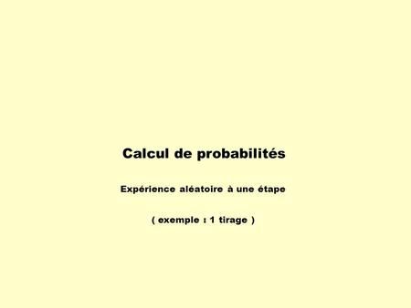Calcul de probabilités