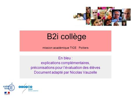 B2i collège mission académique TICE Poitiers