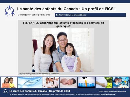 La santé des enfants du Canada : Un profil de l’ICSI Section 3 : Services en génétique Génétique et santé pédiatrique La présente page n’est que l’une.