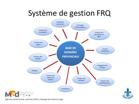 Système de gestion FRQ Agence web & mobile, système métier, hébergement site et nuage.