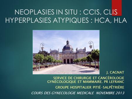 NEOPLASIES IN SITU : CCIS, CLIS HYPERPLASIES ATYPIQUES : HCA, HLA