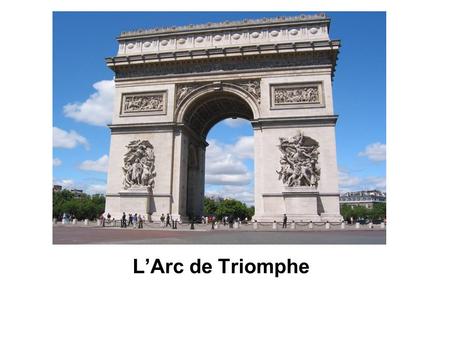 L’Arc de Triomphe. Une étoile Place Charles de Gaulle Place de l’Etoile.