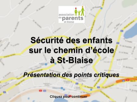Sécurité des enfants sur le chemin d’école à St-Blaise