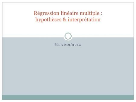 Régression linéaire multiple : hypothèses & interprétation