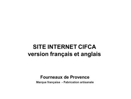 SITE INTERNET CIFCA version français et anglais