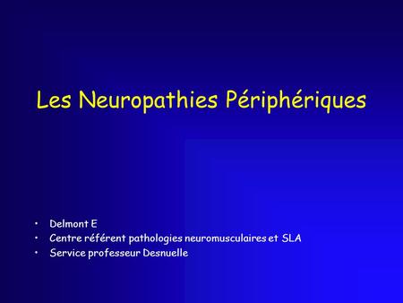 Les Neuropathies Périphériques