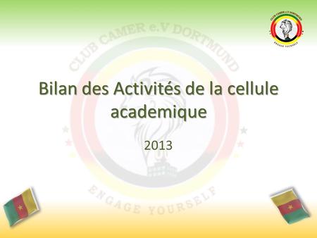 Bilan des Activités de la cellule academique 2013.