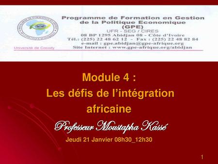 Professeur Moustapha Kassé