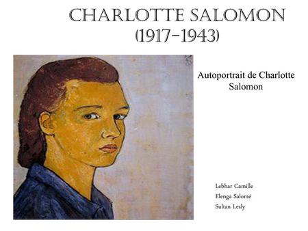 Autoportrait de Charlotte Salomon
