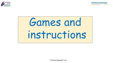 Games and instructions