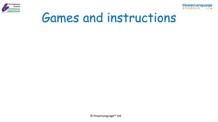 Games and instructions