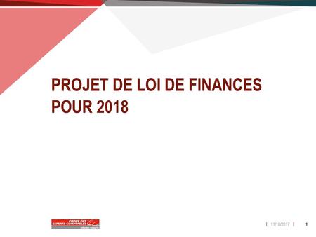 Projet de loi de finances pour 2018