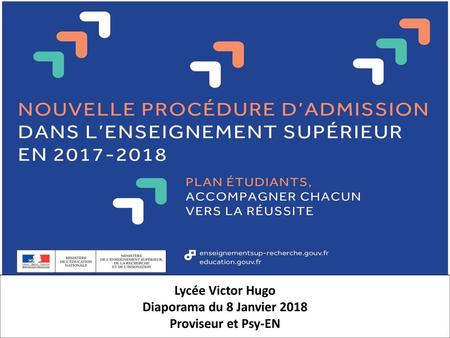 Lycée Victor Hugo Diaporama du 8 Janvier 2018 Proviseur et Psy-EN