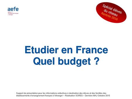Etudier en France Quel budget ?