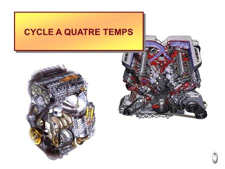 CYCLE A QUATRE TEMPS. PRINCIPE Suite Les moteurs à essence fonctionnent suivant un cycle à quatre temps défini en 1862 par l’ingénieur français « Beau.