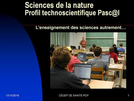 Sciences de la nature Profil technoscientifique