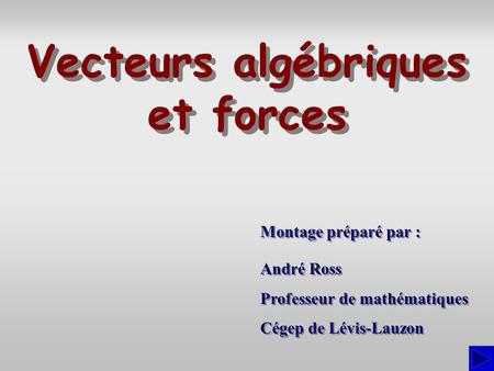 Vecteurs algébriques et forces