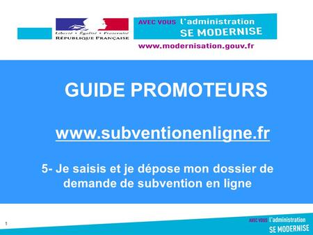 GUIDE PROMOTEURS www.subventionenligne.fr 5- Je saisis et je dépose mon dossier de demande de subvention en ligne.