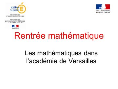 Les mathématiques dans l’académie de Versailles